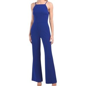French Connection Whisper Ruth Long Jumpsuit Thin Strap Prince Rocks Blue Purple